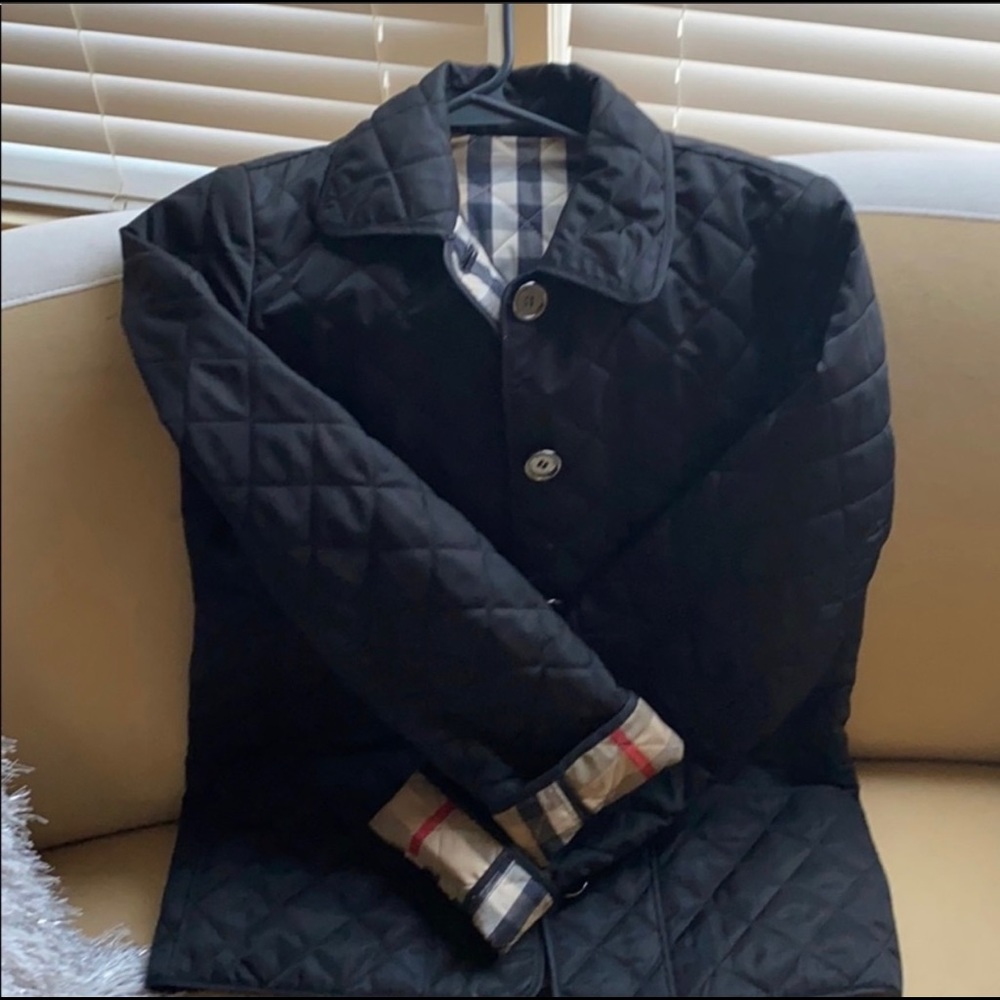 Girls Black Burberry Jacket